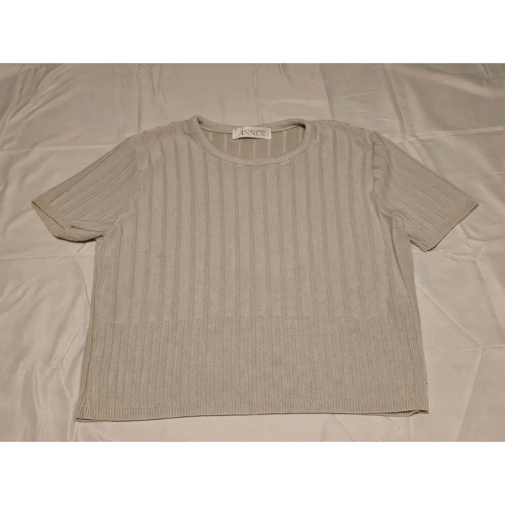 Casual Annex Corner Short Sleeve Knit Top Ribbed Made in USA Medium‎